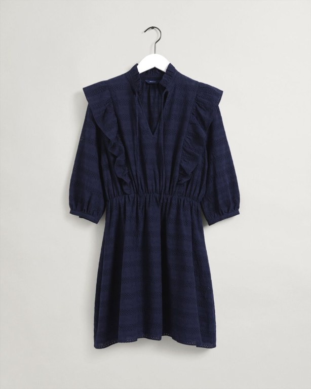 Gant Broderie Anglaise Women's Dresses Blue | 1r5vIyqK13K