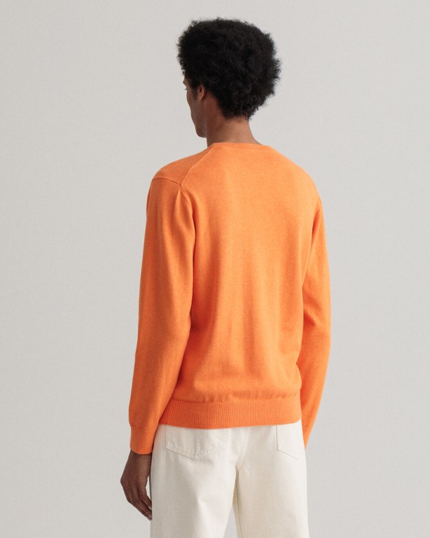 Gant Classic Cotton Crew Neck Men's Crewneck Jumpers Orange | 6ZLMXUVnsp5