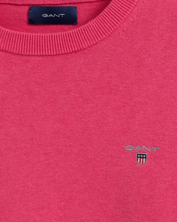 Gant Classic Cotton Crew Neck Men's Crewneck Jumpers Pink | QVF8RQcZWyY