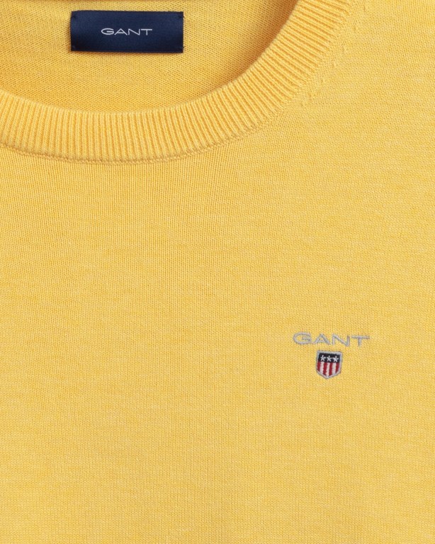 Gant Classic Cotton Crew Neck Men's Crewneck Jumpers Orange Yellow | qodZBSzsFxL