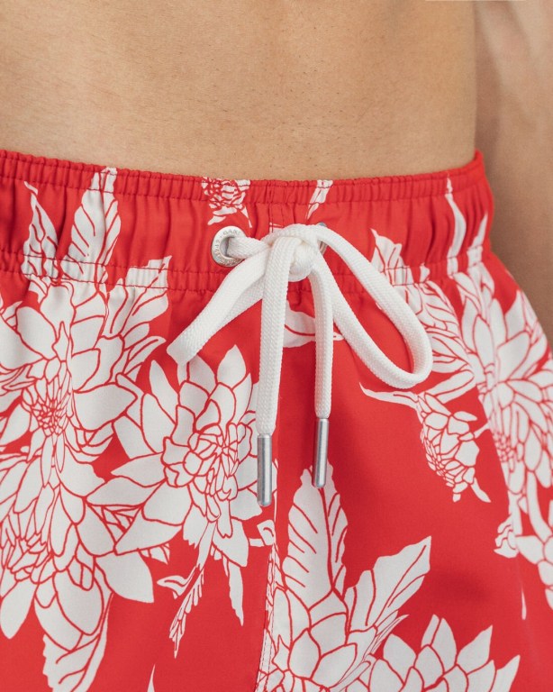 Gant Classic Fit Dahlia Flower Print Swim Men's Shorts Light Red | u2KZ0klmozv