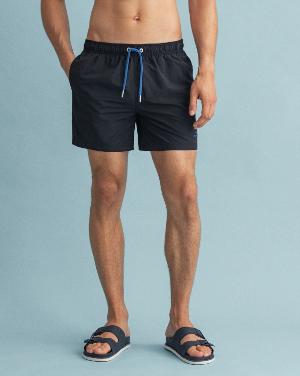 Gant Classic Fit Men's Swim Shorts Black | 5XOuSqam190