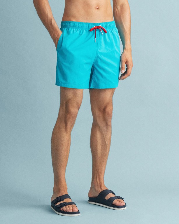 Gant Classic Fit Men's Swim Shorts Turquoise | XZqOfDTKjWH