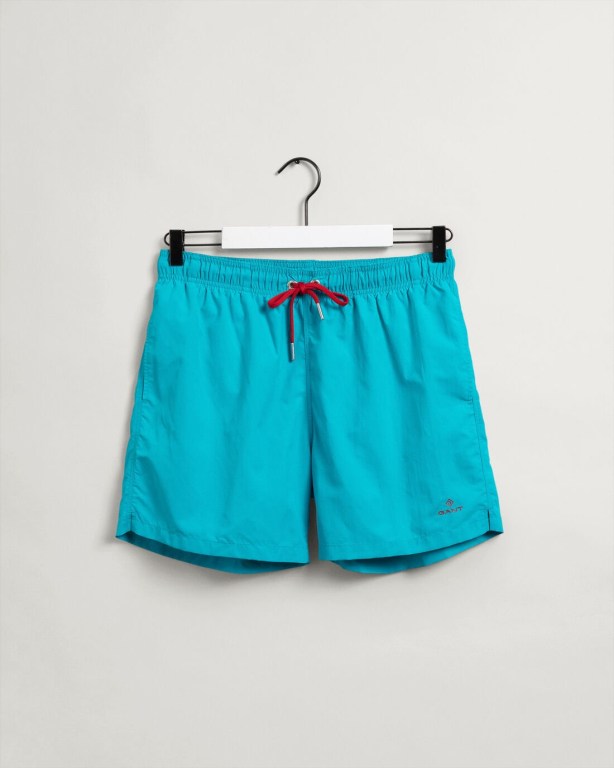 Gant Classic Fit Men's Swim Shorts Turquoise | XZqOfDTKjWH