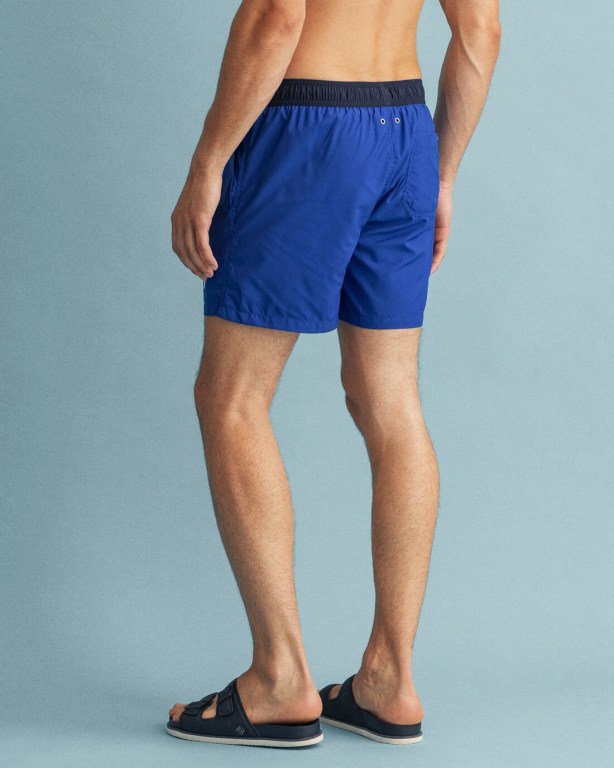 Gant Classic Fit Retro Shield Swim Men's Shorts Blue | th8NjLNX8N1