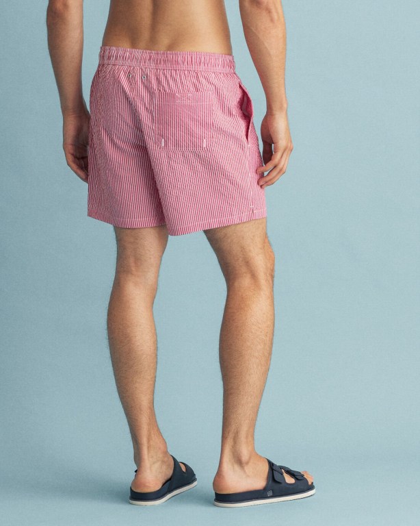 Gant Classic Fit Seersucker Men's Swim Shorts Light Red | ab99B2crytz