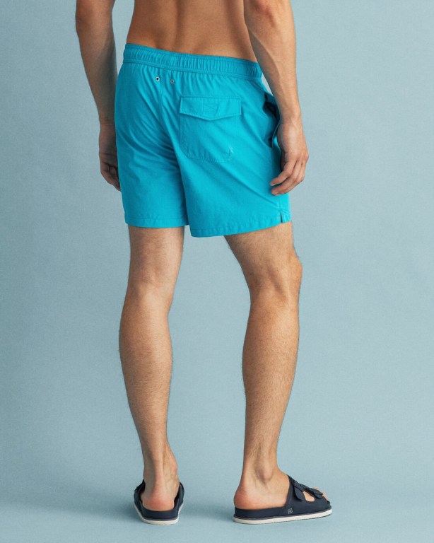 Gant Classic Fit Sunfaded Men's Swim Shorts Turquoise | Bk3erOnNnBt