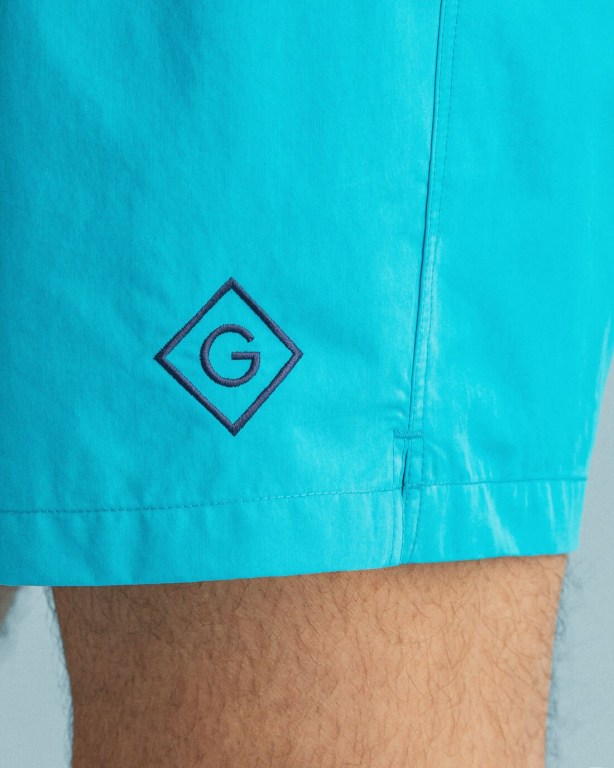 Gant Classic Fit Sunfaded Men's Swim Shorts Turquoise | Bk3erOnNnBt