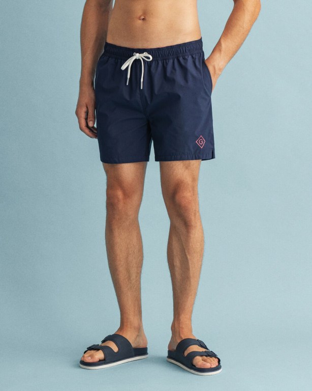 Gant Classic Fit Sunfaded Men's Swim Shorts Dark Blue | uU1fVVUKAG7