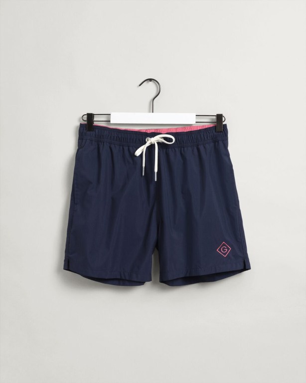 Gant Classic Fit Sunfaded Swim Men's Shorts Dark Blue | Mm0a9oZjrbd