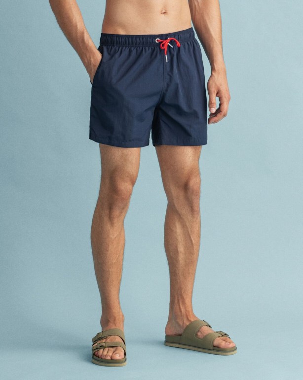 Gant Classic Fit Swim Men's Shorts Dark Blue | Wmp1v3KfdoM