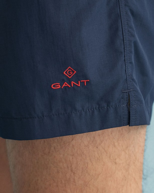 Gant Classic Fit Swim Men's Shorts Dark Blue | Wmp1v3KfdoM