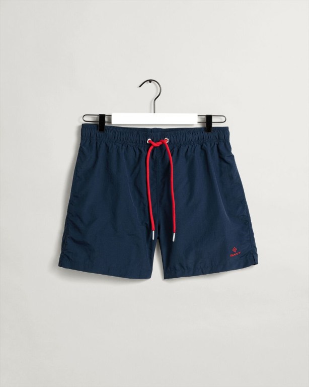 Gant Classic Fit Swim Men's Shorts Dark Blue | Wmp1v3KfdoM