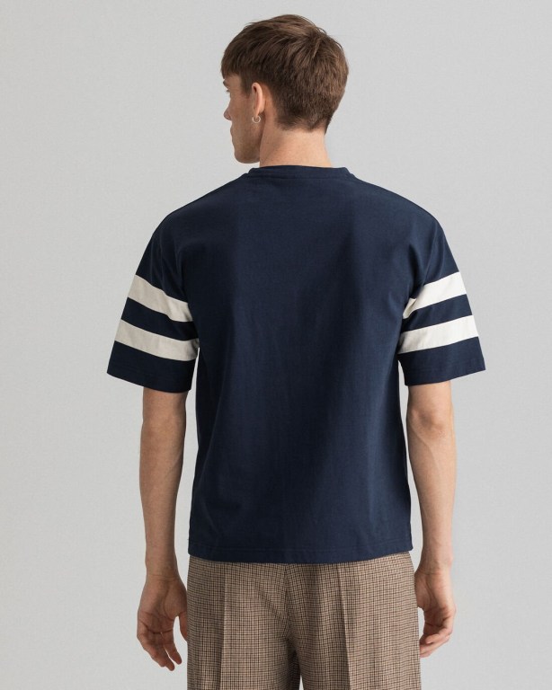 Gant Collegiate Men's T-shirts Blue | XRcfvYFUjBw