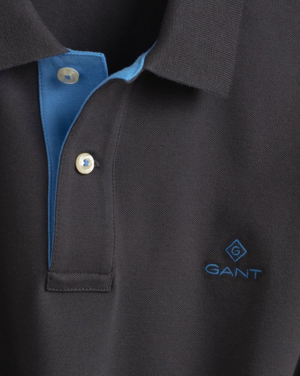 Gant Contrast Color Piqué Men's Polo Shirts Deep Grey | D83aXtIOXKn