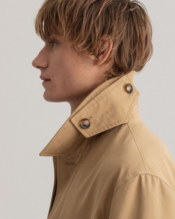 Gant Cotton Car Coat Men's Raincoats Beige | H0WuzOuIVZz