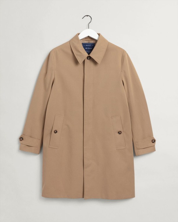 Gant Cotton Car Coat Men's Raincoats Beige | H0WuzOuIVZz