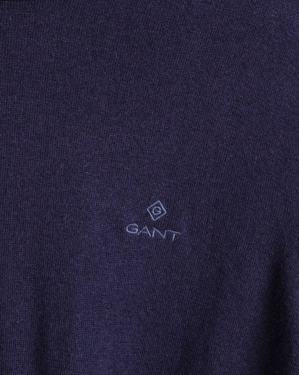 Gant Cotton Cashmere Crew Neck Men's Crewneck Jumpers Blue | UuUbHrQS6l4