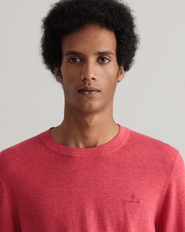 Gant Cotton Cashmere Crew Neck Men's Crewneck Jumpers Rose | aJu1tt9rejw