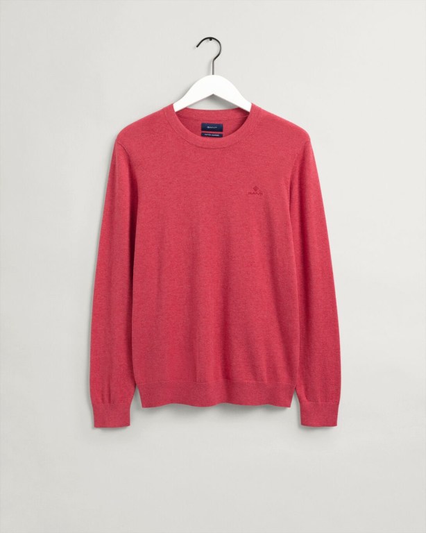 Gant Cotton Cashmere Crew Neck Men's Crewneck Jumpers Rose | aJu1tt9rejw