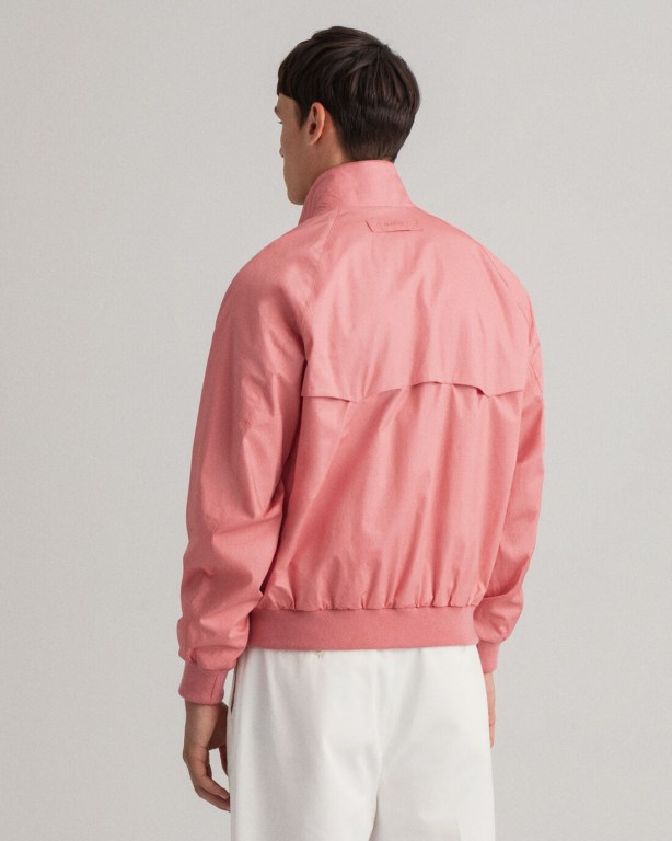 Gant Cotton Harrington Men's Jackets Rose | TnXUtcV2uMa