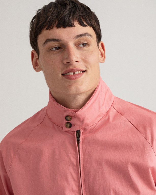 Gant Cotton Harrington Men's Jackets Rose | TnXUtcV2uMa