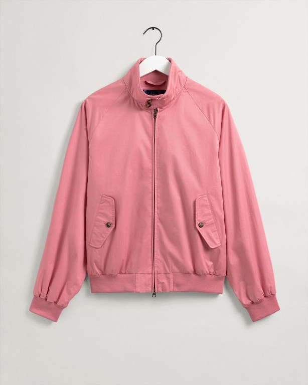 Gant Cotton Harrington Men's Jackets Rose | TnXUtcV2uMa