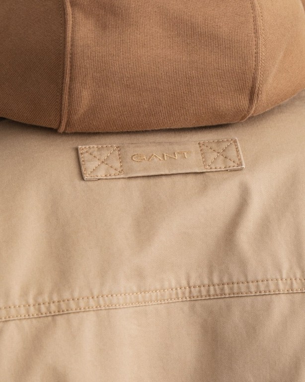 Gant Cotton Men's Jackets Dark Khaki | nC1Cz2z97gf