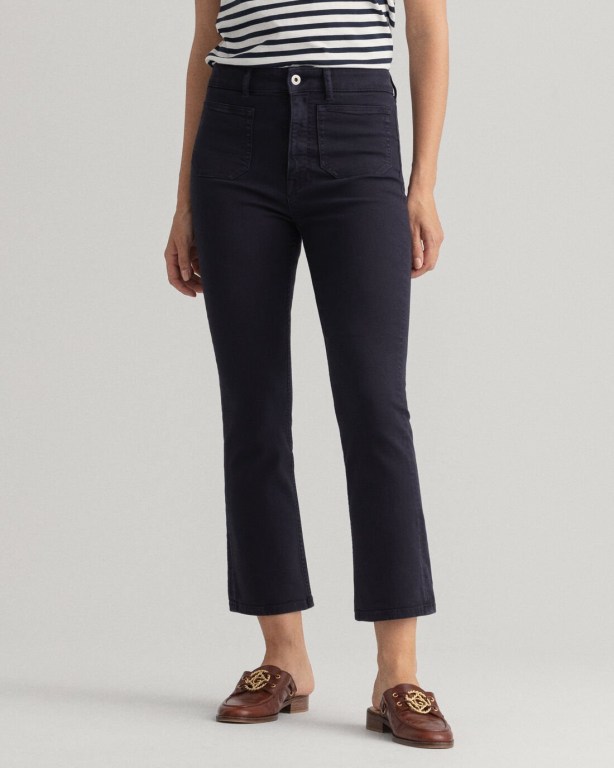 Gant Cropped Flared Color Women's Jeans Blue | uLSB2rwyg53