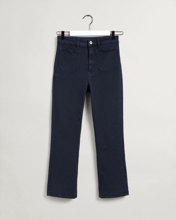 Gant Cropped Flared Color Women's Jeans Blue | uLSB2rwyg53