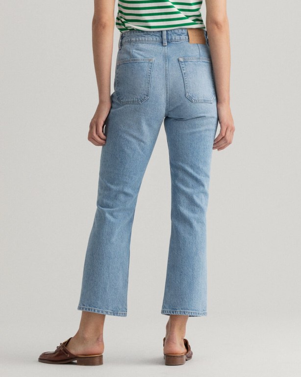 Gant Cropped Flared Women's Jeans Light Blue | fUIaTmzXyNR