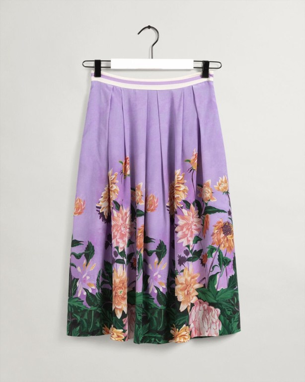 Gant Dahlia Pleated Silk Women's Skirts Purple | XMIeE6a6q6W