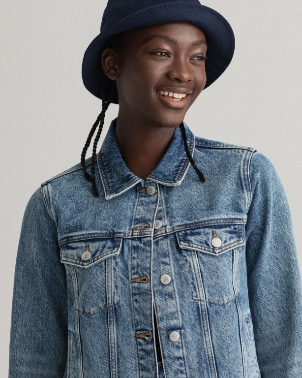 Gant Denim Trucker Women's Jackets Light Blue | VbGD90nafTI