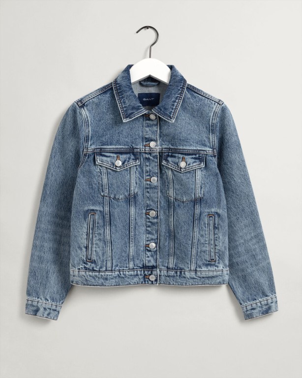 Gant Denim Trucker Women's Jackets Light Blue | VbGD90nafTI