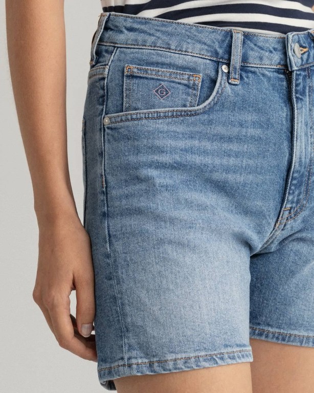 Gant Denim Women's Shorts Light Blue | stLdIjNNBBO