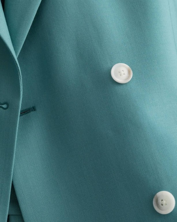 Gant Double-Breasted Summer Suit Men's Blazers Light Turquoise Green | DaUIAOCY2ya