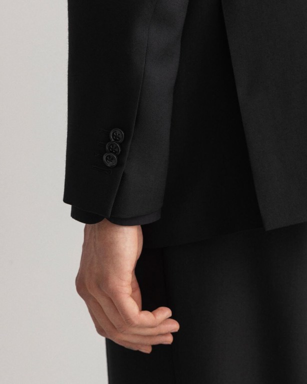 Gant Double-Breasted Summer Suit Men's Blazers Black | I01oiJCUmne