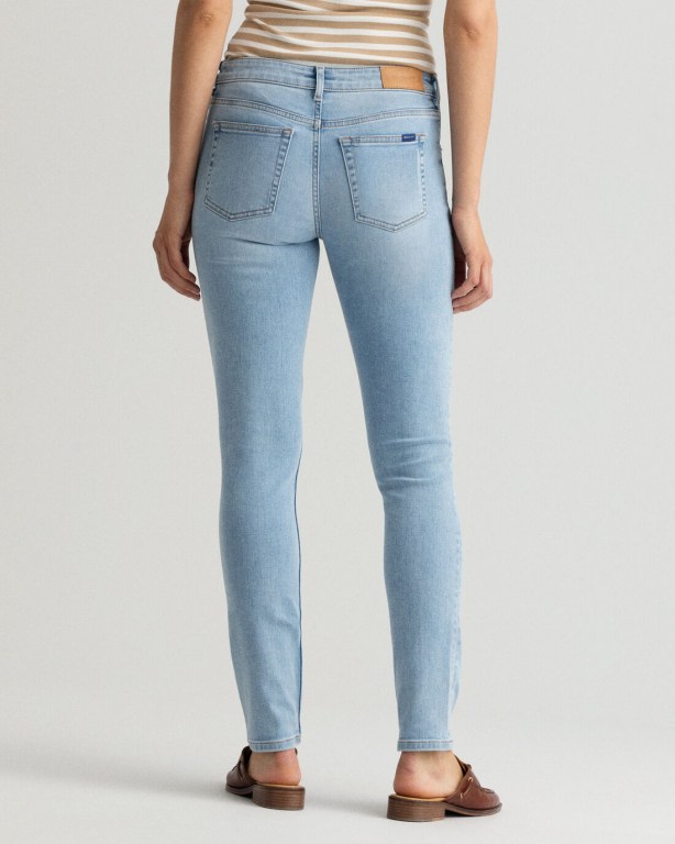 Gant Farla Slim Fit Super Stretch Women's Jeans Light Blue | hwlgOB2K5Fr