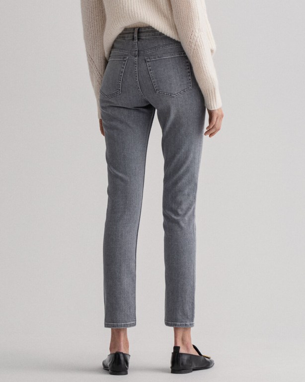 Gant Farla Slim Fit Super Stretch Women's Jeans Grey | yypbjtEJ0Zo