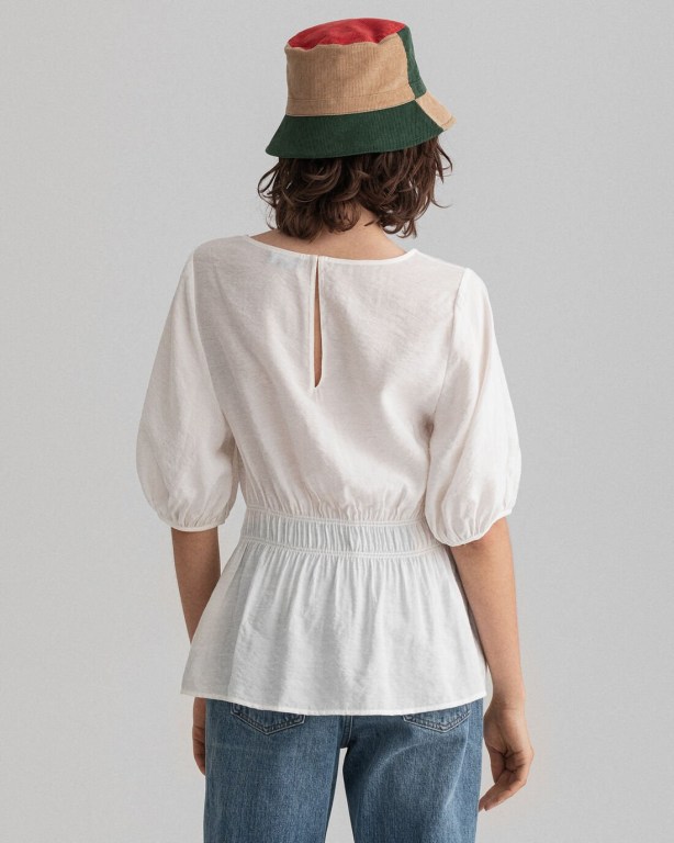 Gant Flounce Top Women's Blouses White | eKl2nSsn7bV