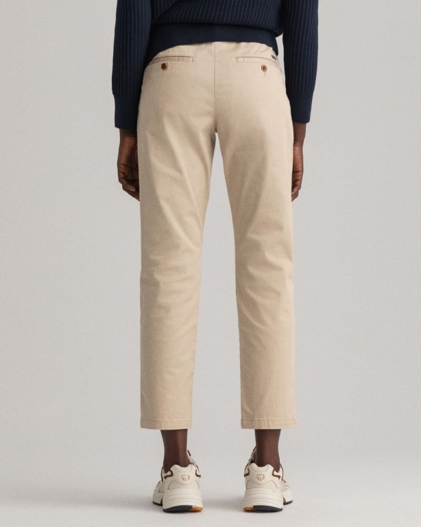 Gant Fryda Slim Fit Classic Chinos Women's Pants Light Yellow | SiajNuwgatW