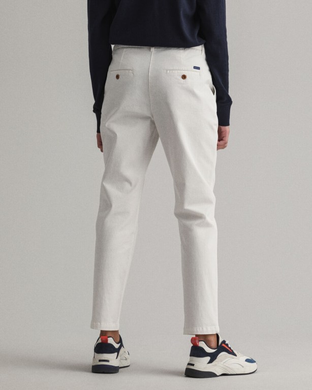 Gant Fryda Slim Fit Classic Chinos Women's Pants White | drtPDBHJxU9