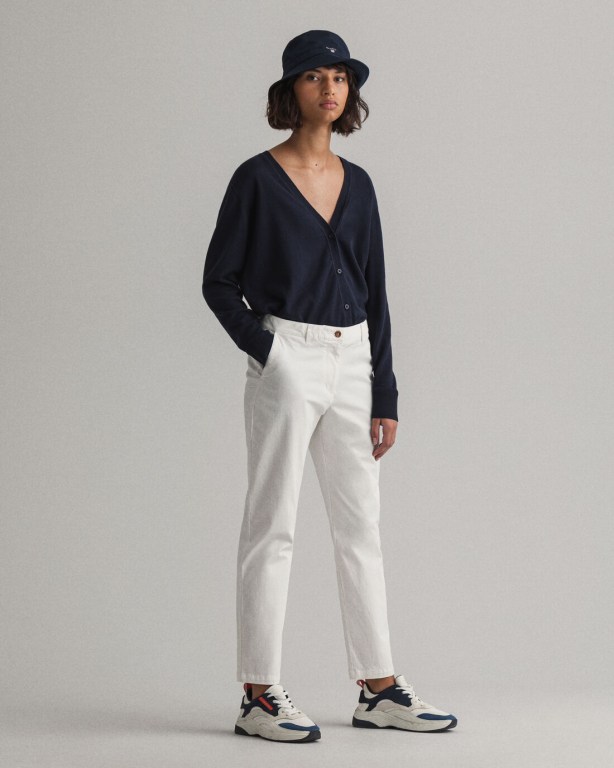 Gant Fryda Slim Fit Classic Chinos Women's Pants White | drtPDBHJxU9