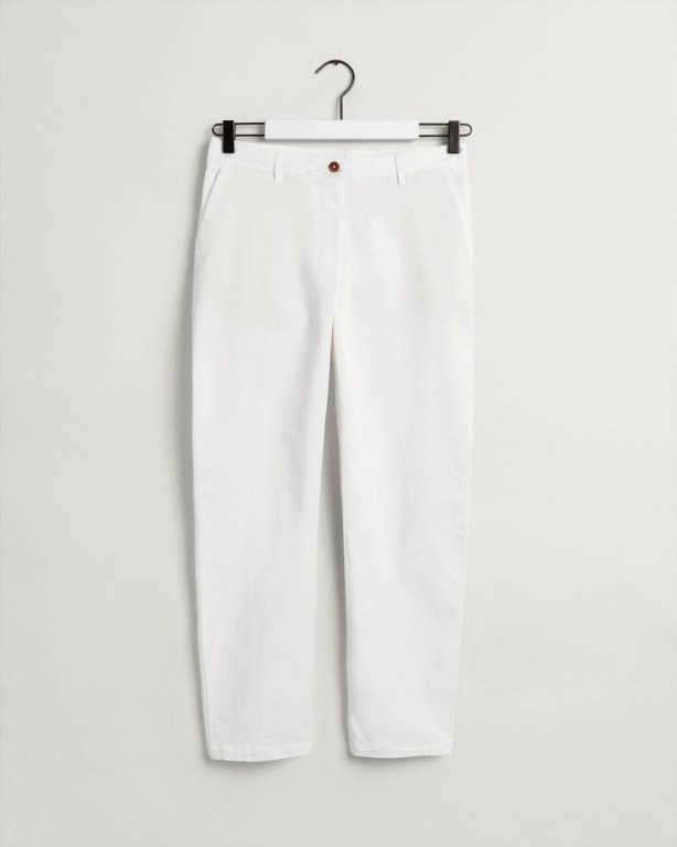 Gant Fryda Slim Fit Classic Chinos Women's Pants White | drtPDBHJxU9