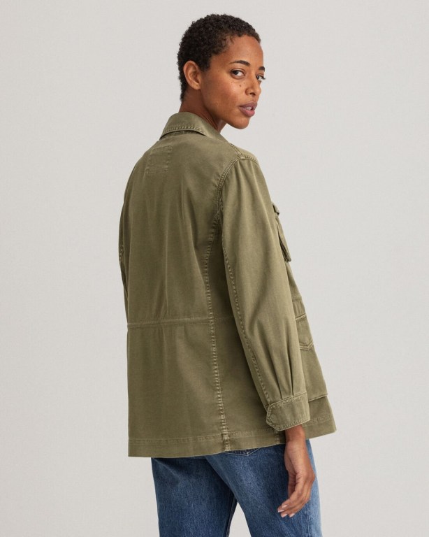 Gant Gart-Dyed Field Women's Jackets Green | 4Gl4PfKHe56