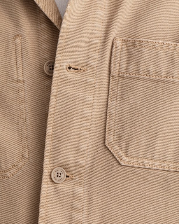 Gant Gart-Dyed Over Men's Shirts Beige | Vtud2Y1G3uh