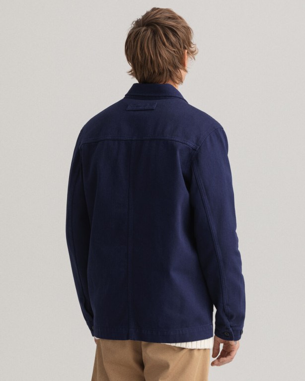 Gant Gart-Dyed Over Men's Shirts Blue | SoZPO6RrD3t