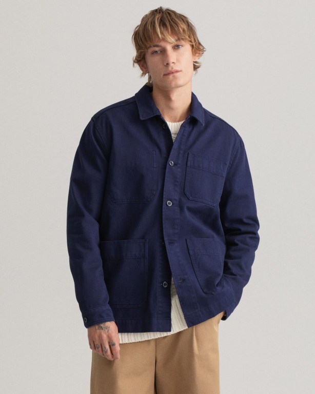 Gant Gart-Dyed Over Men's Shirts Blue | SoZPO6RrD3t