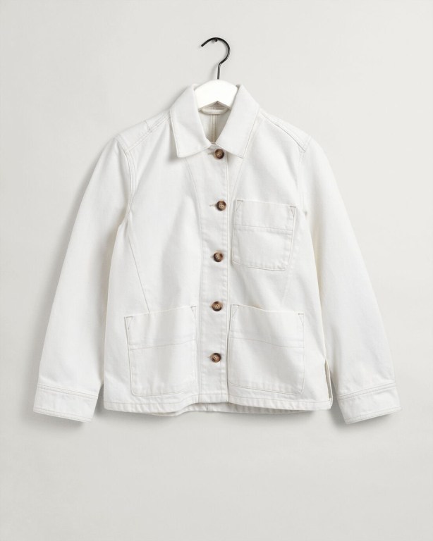 Gant Gart-Dyed Shirt Women's Jackets White | qdFDLyvAd91