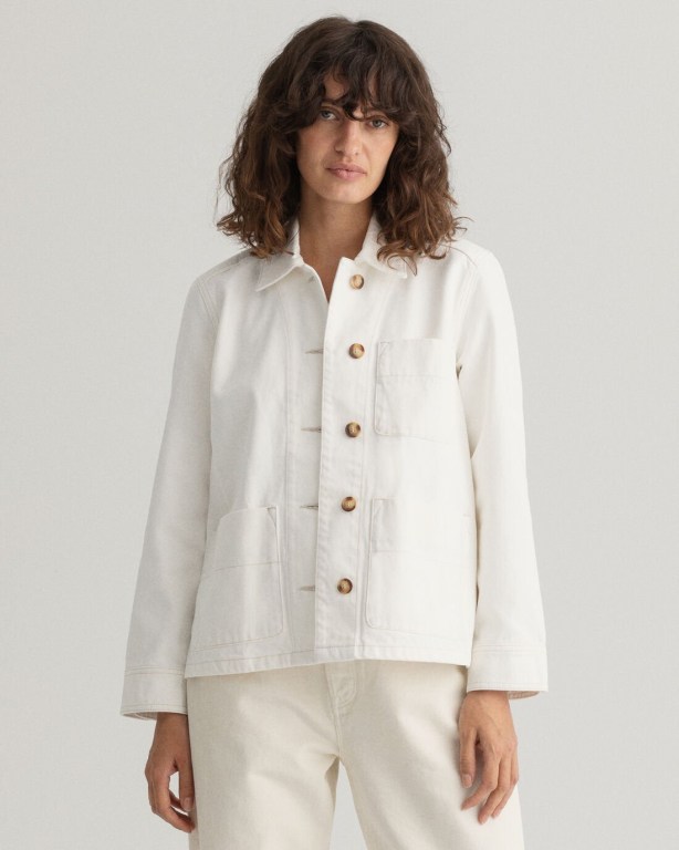 Gant Gart-Dyed Shirt Women's Jackets White | qdFDLyvAd91